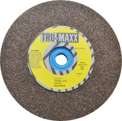 Tru-Maxx - 60 Grit Aluminum Oxide Bench & Pedestal Grinding Wheel - 5" Diam x 1" Hole x 1/2" Thick, 6495 Max RPM, O Hardness, Medium Grade , Vitrified Bond - Exact Industrial Supply