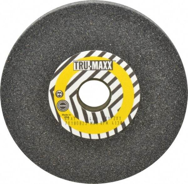 Tru-Maxx - 46 Grit Aluminum Oxide Bench & Pedestal Grinding Wheel - 6" Diam x 1" Hole x 1/2" Thick, 4138 Max RPM, O Hardness, Coarse Grade , Vitrified Bond - Exact Industrial Supply