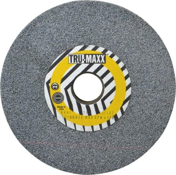 Tru-Maxx - 36 Grit Aluminum Oxide Bench & Pedestal Grinding Wheel - 6" Diam x 1" Hole x 3/4" Thick, 5410 Max RPM, O Hardness, Very Coarse Grade , Vitrified Bond - Exact Industrial Supply