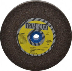 Tru-Maxx - 46 Grit Aluminum Oxide Bench & Pedestal Grinding Wheel - 6" Diam x 1" Hole x 3/4" Thick, 5410 Max RPM, O Hardness, Coarse Grade , Vitrified Bond - Exact Industrial Supply