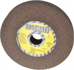 Tru-Maxx - 60 Grit Aluminum Oxide Bench & Pedestal Grinding Wheel - 6" Diam x 1" Hole x 1" Thick, 5410 Max RPM, O Hardness, Medium Grade , Vitrified Bond - Exact Industrial Supply