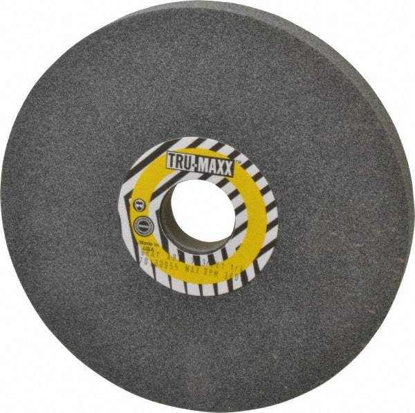 Tru-Maxx - 80 Grit Aluminum Oxide Bench & Pedestal Grinding Wheel - 7" Diam x 1-1/4" Hole x 3/4" Thick, 3600 Max RPM, O Hardness, Medium Grade , Vitrified Bond - Exact Industrial Supply