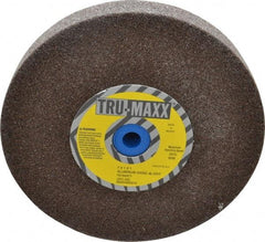 Tru-Maxx - 46 Grit Aluminum Oxide Bench & Pedestal Grinding Wheel - 7" Diam x 1" Hole x 1" Thick, 3600 Max RPM, O Hardness, Coarse Grade , Vitrified Bond - Exact Industrial Supply