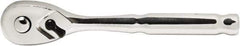 Paramount - 1/4" Drive Pear Head Quick-Release Ratchet - Chrome Finish, 5-1/2" OAL, 72 Gear Teeth - Exact Industrial Supply