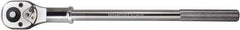 Paramount - 3/4" Drive Pear Head Standard Ratchet - Chrome Finish, 20" OAL, 24 Gear Teeth, Standard Head - Exact Industrial Supply