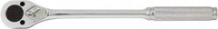 Paramount - 3/8" Drive Pear Head Standard Ratchet - Chrome Finish, 11" OAL, 24 Gear Teeth, Standard Head - Exact Industrial Supply