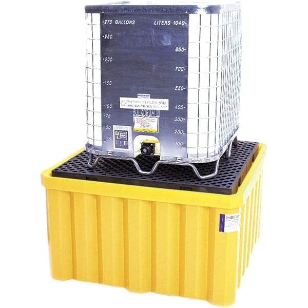 UltraTech - 400 Gal Sump, 8,000 Lb Capacity, Polyethylene Spill Deck or Pallet - 59" Long x 59" Wide x 33" High, Drain Included, 1 Tank Drum Configuration - Exact Industrial Supply