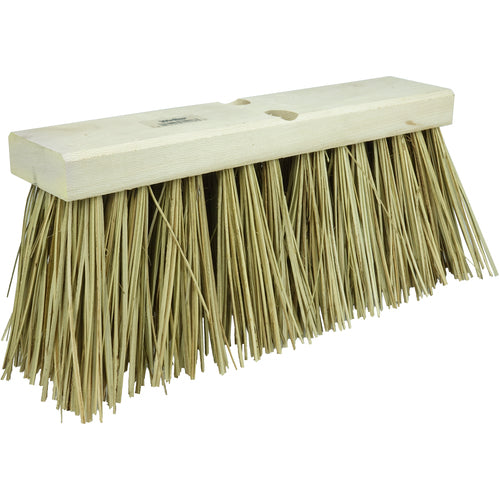 16″ Street Broom, 6-1/4″ Trim Length, Natural Palmyra Fill - Exact Industrial Supply