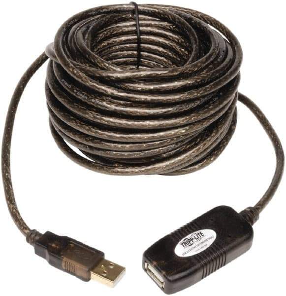 Tripp-Lite - 33' Long, USB A/A Computer Cable - Black, Male x Female - Exact Industrial Supply