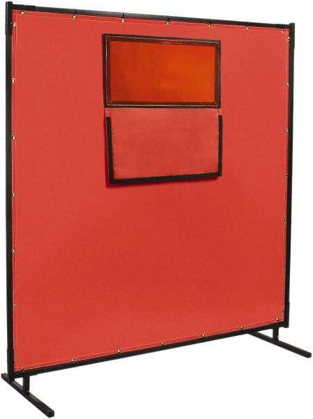 Steiner - 8 Ft. Wide x 6 Ft. High x 1 Inch Thick, Fiberglass Welding Welding Screen Kit - Red - Exact Industrial Supply