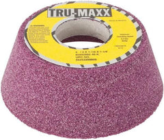 Tru-Maxx - 4" Diam x 1-1/4" Hole x 1-1/2" Thick, K Hardness, 46 Grit Surface Grinding Wheel - Aluminum Oxide, Type 11, Coarse Grade, Vitrified Bond, No Recess - Exact Industrial Supply