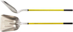 Ampco - 11" High x 14" Wide Square Aluminum Shovel - 60-1/2" Long Fiberglass Straight Handle, No Step - Exact Industrial Supply