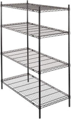 Value Collection - 4 Shelf Wire Shelving - Starter Unit - 36" Wide x 24" Deep x 63" High, - Exact Industrial Supply