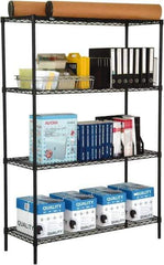 Value Collection - 4 Shelf Wire Shelving Unit - 24" Wide x 18" Deep x 63" High, - Exact Industrial Supply