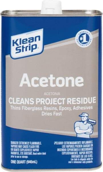 Klean-Strip - 1 Qt Acetone - Comes in Metal Can - Exact Industrial Supply