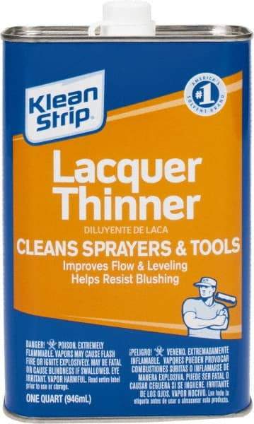Klean-Strip - 1 Qt Lacquer Thinner - 590 gL VOC Content, Comes in Metal Can - Exact Industrial Supply