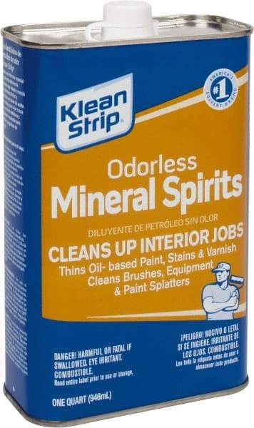 Klean-Strip - 1 Qt Mineral Spirits - 815 gL VOC Content, Comes in Metal Can - Exact Industrial Supply