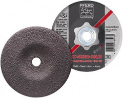 PFERD - 46 Grit, 4-1/2" Wheel Diam, 7/8" Arbor Hole, Type 27 Depressed Center Wheel - Aluminum Oxide - Exact Industrial Supply