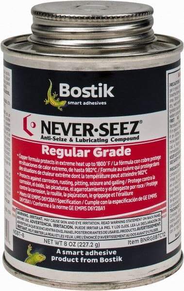 Bostik - 8 oz Can Extreme Pressure Anti-Seize Lubricant - Copper, -297 to 1,800°F, Silver Gray, Water Resistant - Exact Industrial Supply