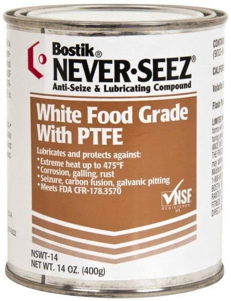 Bostik - 14 oz Can High Temperature Anti-Seize Lubricant - With PTFE, -5 to 475°F, White, Food Grade, Water Resistant - Exact Industrial Supply