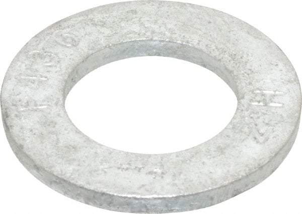 Value Collection - 3/4" Screw, Grade SAE 1035-1050 Steel Standard Flat Washer - 0.805" ID x 1-15/32" OD, 0.177" Thick, Galvanized Finish - Exact Industrial Supply