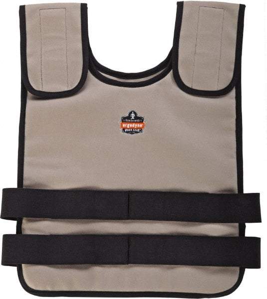 Ergodyne - Size S/M, Khaki Cooling Vest - 32 to 40" Chest, Zipper Front, Cotton - Exact Industrial Supply
