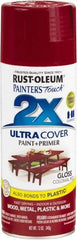 Rust-Oleum - Colonial Red, Gloss, Enamel Spray Paint - 8 to 12 Sq Ft per Can, 12 oz Container - Exact Industrial Supply