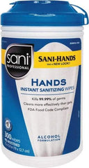 Nice Pak - Pre-Moistened Hand Cleaning Wipes - Canister, 5" x 7-1/2" Sheet Size, White - Exact Industrial Supply