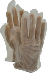 Disposable Gloves: Size X-Large, 1 mil, Polyethylene Clear, Textured, FDA Approved