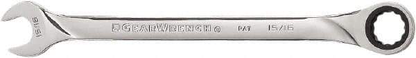 GearWrench - 15/16" 12 Point Combination Wrench - 14" OAL, Steel, Full Polish Finish - Exact Industrial Supply