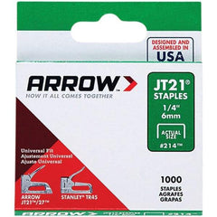 Arrow - 7/16" Wide Galvanized Steel Light-Duty Staples - 1/4" Leg Length - Exact Industrial Supply