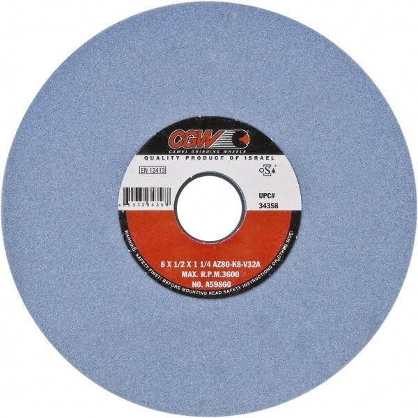 Camel Grinding Wheels - 12" Diam x 3" Hole x 1" Thick, I Hardness, 60 Grit Surface Grinding Wheel - Aluminum Oxide, Type 1, Medium Grade, Vitrified Bond, No Recess - Exact Industrial Supply