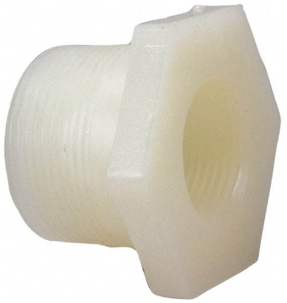 NIBCO - 2 x 1-1/2" PVDF Plastic Pipe Flush Threaded Reducer Bushing - Schedule 80, MIPT x FIPT End Connections - Exact Industrial Supply