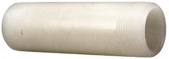 NIBCO - 1-1/2" Pipe, 4" Long PVDF Threaded Plastic Pipe Nipple - Schedule 80, Natural - Exact Industrial Supply