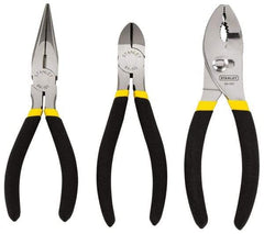 Stanley - 3 Piece Plier Set - Comes in Display Card - Exact Industrial Supply