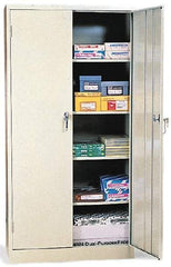Sandusky Atlantic - 5 Shelf Locking Storage Cabinet - Steel, 36" Wide x 18" Deep x 72" High, Beige - Exact Industrial Supply