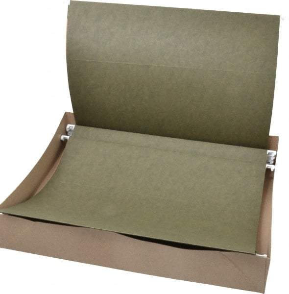 UNIVERSAL - 9-1/2 x 11-3/4", Letter Size, Green, Hanging File Folder - 1/5 Tab Cut Location - Exact Industrial Supply