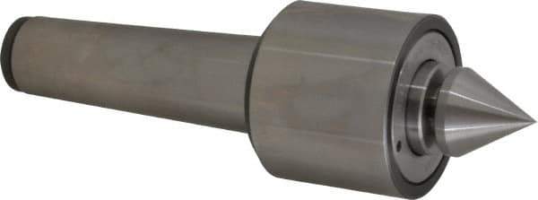 Riten - MT5 Taper Shank, 3-1/16" Head Diam Live Center - 5,500 Max RPM, 2-25/32" Head Length, 1-9/16" Point Diam, 1/4" Point Len, 1,400 Lb Max Workpc, 2-7/16" OAL, Male Point - Exact Industrial Supply