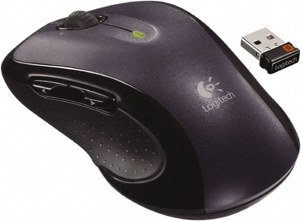 Logitech - Dark Gray Wireless Mouse - Use with Mac OS X 10.4 & Later,Windows XP, Vista, 7, 8 - Exact Industrial Supply