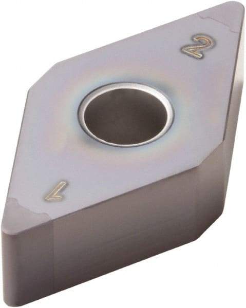 Seco - DNGA443 Grade CBN060K PCBN Turning Insert - TiSiAlN Finish, 55° Diamond, 1/2" Inscr Circle, 1/4" Thick, 3/64" Corner Radius - Exact Industrial Supply