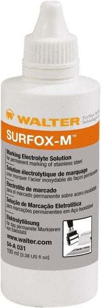 WALTER Surface Technologies - 3.4 Ounce, TIG Welder Mark Solution Electrolyte - For Use with Surfox Mini or 204 - Exact Industrial Supply
