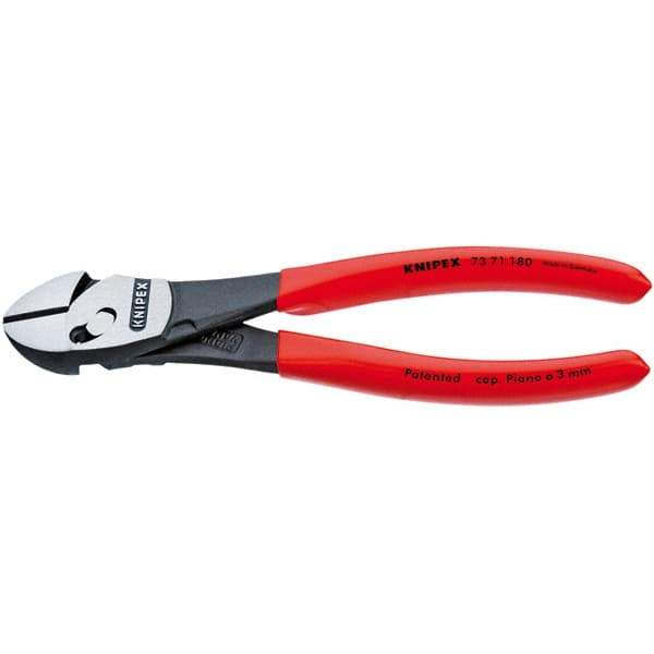 Knipex - 7-1/4" OAL, 24 AWG Capacity, Diagonal Cutter - 1" Jaw Length x 1-3/16" Jaw Width, Oval Head, Ergonomic Grip Handle - Exact Industrial Supply