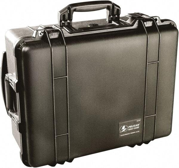 Pelican Products, Inc. - 17-59/64" Wide x 10-27/64" High, Clamshell Hard Case - Black, Polypropylene - Exact Industrial Supply