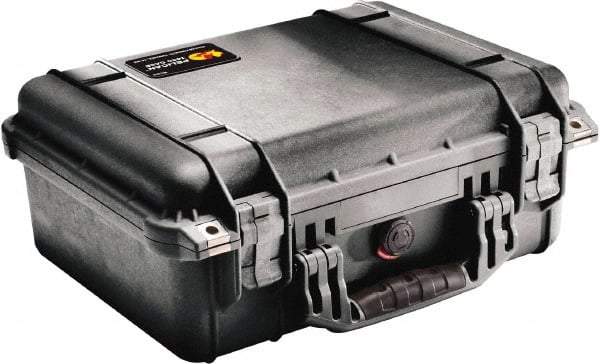Pelican Products, Inc. - 13" Wide x 6-53/64" High, Clamshell Hard Case - Black, Polypropylene - Exact Industrial Supply