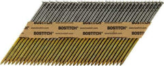 Stanley Bostitch - 12 Gauge 0.113" Shank Diam 2-3/8" Long Framing Nails for Power Nailers - Steel, Bright Finish, Ring Shank, Angled Stick Paper Tape Collation, Round Head - Exact Industrial Supply