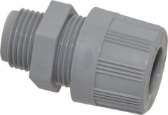 Woodhead Electrical - 7.93 to 9.53mm Capacity, Liquidtight, Straight Strain Relief Cord Grip - 1/2 NPT Thread, Nylon - Exact Industrial Supply
