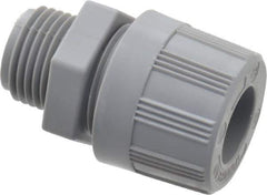 Woodhead Electrical - 12.7 to 14.27mm Capacity, Liquidtight, Straight Strain Relief Cord Grip - 1/2 NPT Thread, Nylon - Exact Industrial Supply