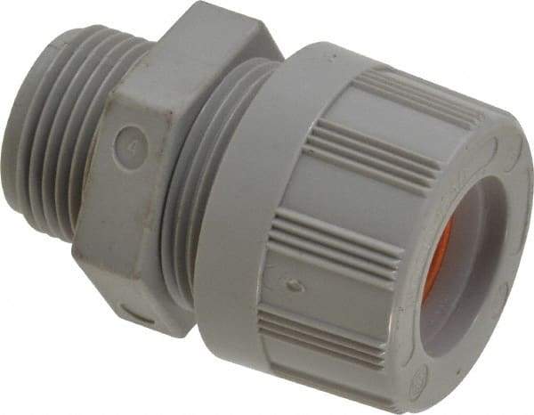 Woodhead Electrical - 15.88 to 19.05mm Capacity, Liquidtight, Straight Strain Relief Cord Grip - 3/4 NPT Thread, Nylon - Exact Industrial Supply