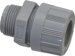 Woodhead Electrical - 17.45 to 20.62mm Capacity, Liquidtight, Straight Strain Relief Cord Grip - 3/4 NPT Thread, Nylon - Exact Industrial Supply
