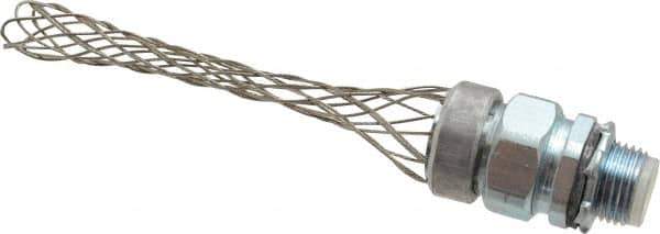 Woodhead Electrical - Liquidtight, Straight Strain Relief Cord Grip - 1/2 NPT Thread, 3-7/8" Long, Iron & Zinc-plated Steel - Exact Industrial Supply